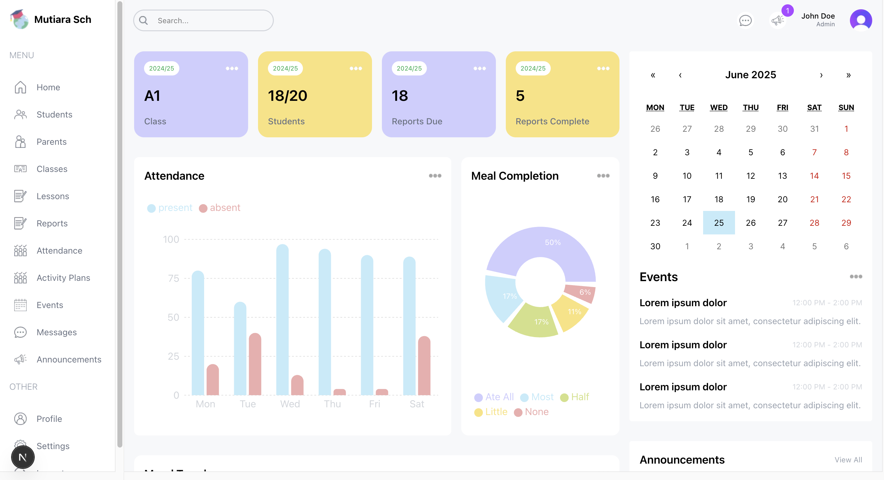 Kindergarten School Management App (In Progress)